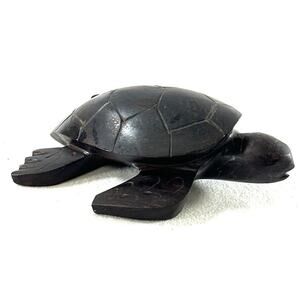 Hand Carved Dark Ironwood Sea Turtle Sculpture 4.5” Long